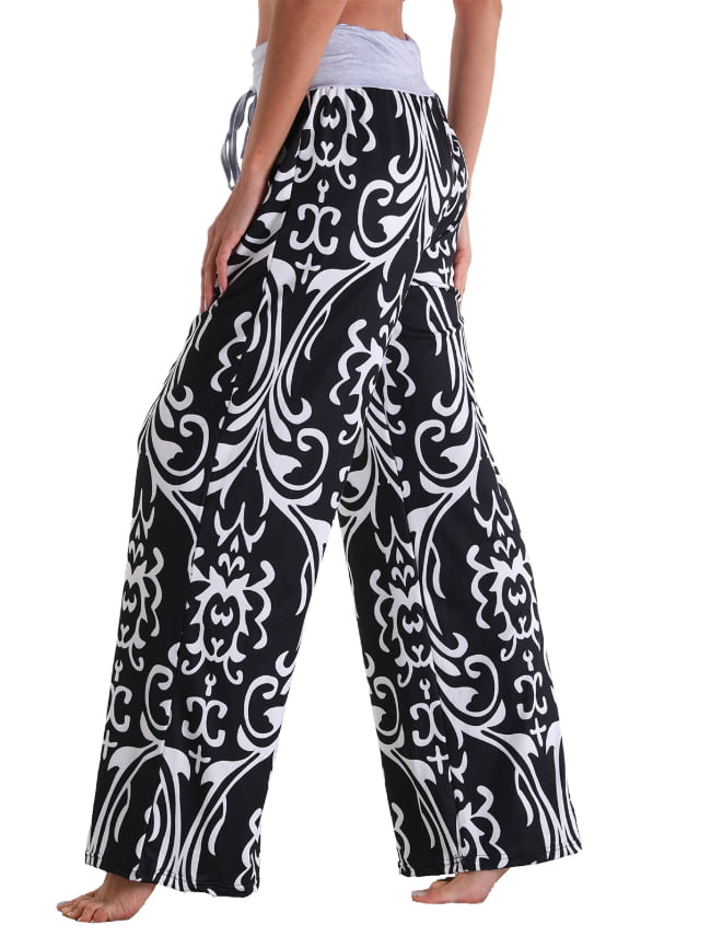 Totem print bandage casual home trousers 7