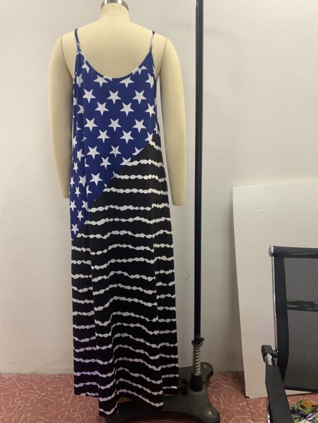 USA Flag Star Print Slip Dress 4
