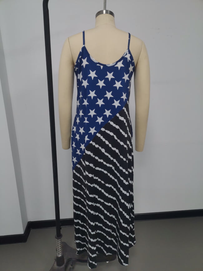 USA Flag Star Print Slip Dress 6