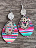 Vintage Cactus Colorblock Earrings