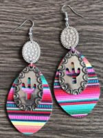 Vintage Cactus Colorblock Earrings