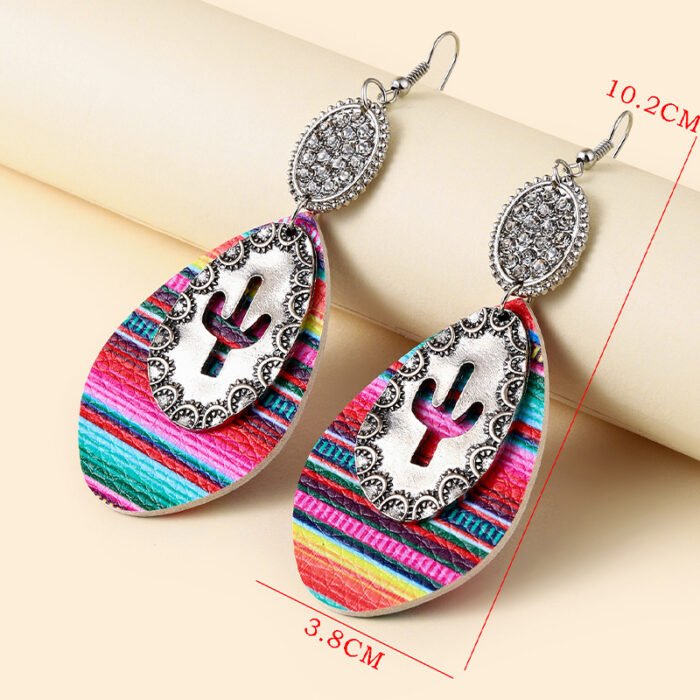 Vintage Cactus Colorblock Earrings
