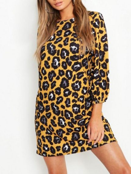 Wholesale Fashion Leopard Print Casual Dress