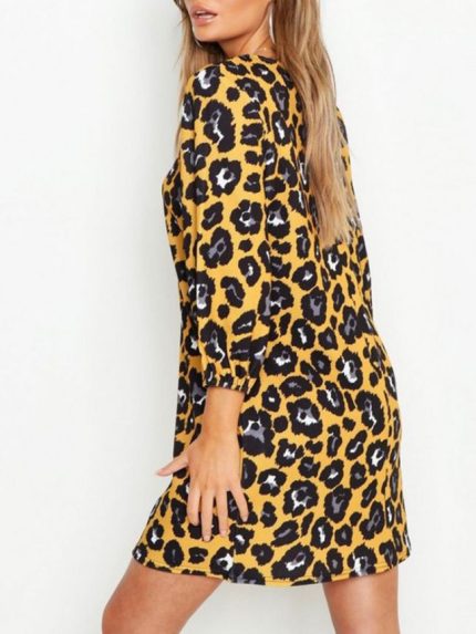 Wholesale Fashion Leopard Print Casual Dress