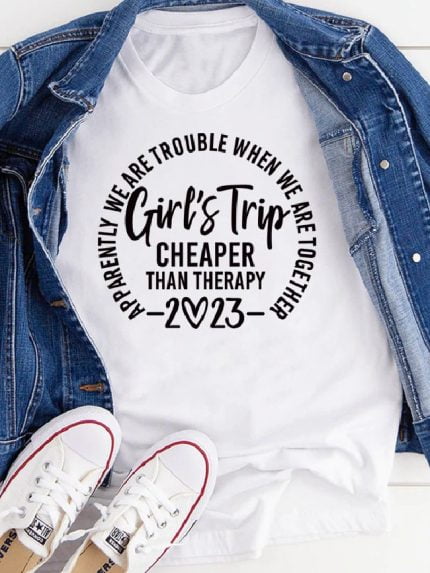 Wholesale Girls Trip Letter Print Short Sleeve T-Shirt