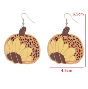 Halloween Leopard Pumpkin Skin Earrings