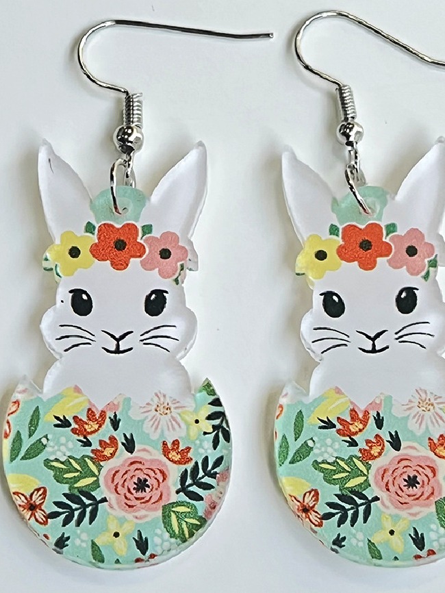 Wholesale Easter Bunny Acrylic Earrings