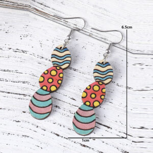 Wholesale Easter Egg Wooden Earrings