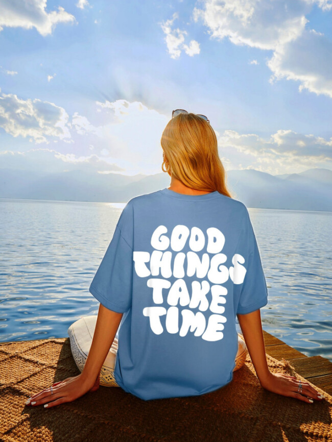 Wholesale Good Things Take Time Casual T-Shirt