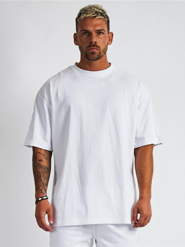 Wholesale Men Round Neck Short Sleeve Loose T-Shirt