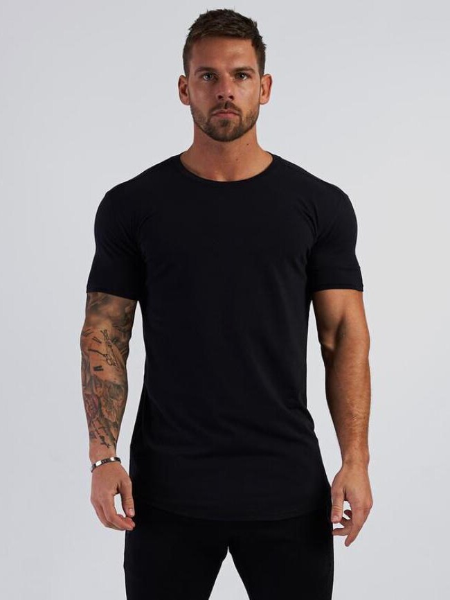Wholesale Men Slim Round Neck Short Sleeve T-shirt
