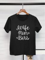 Wholesale WIFE MOM Print Short Sleeve T-shirt