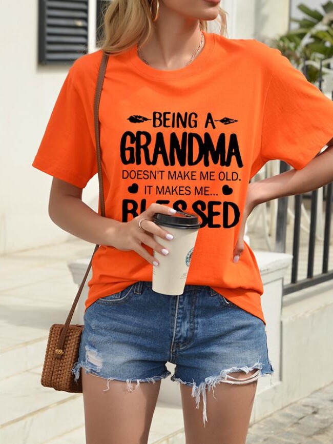 Wholesale being a grandma makes me blessed print top