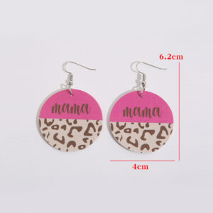 Wholesale leopard stitching mama print earrings