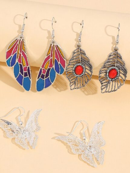 Wholesale Ethnic Openwork Butterfly Earring Set
