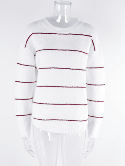Wholesale Simple Stripe Pullover Sweater