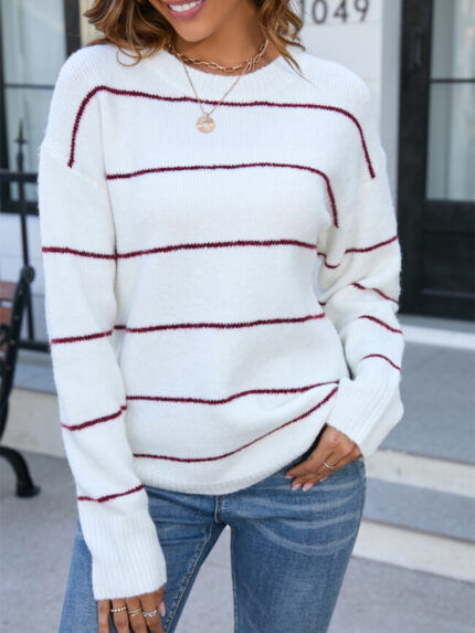 Wholesale Simple Stripe Pullover Sweater