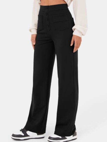 Wholesale High Waist Multi-pocket Straight Leg Pants with High Elasticity